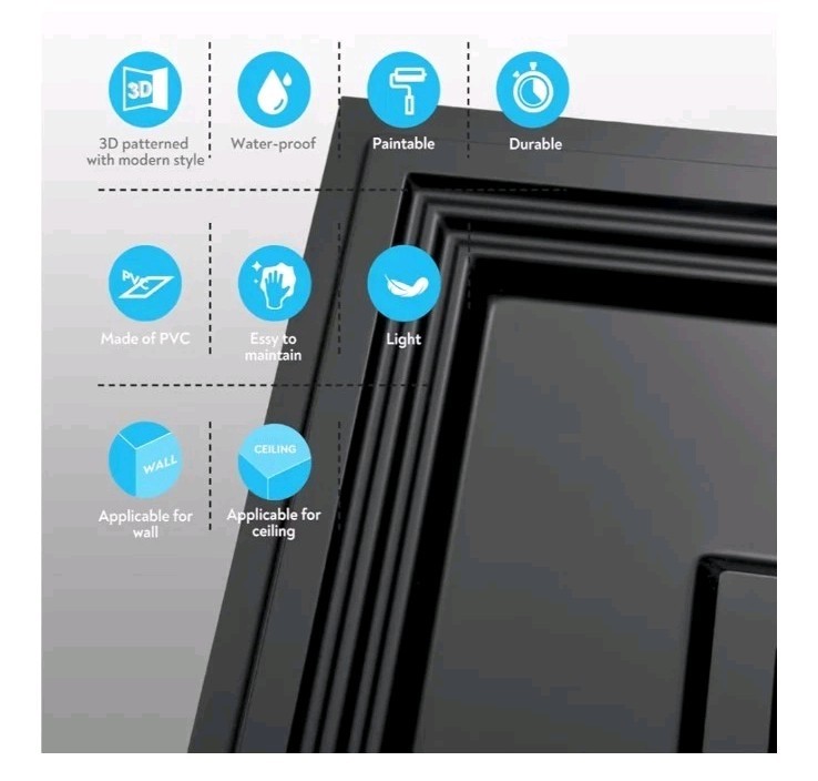 STICKGOO Black Drop Ceiling Tile 2ft x 2ft, Ceiling Panel 24"x24" 12 Pack