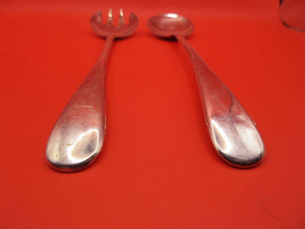 9" Vtg Flatware Silverplate Set Serving Spoon & Fork Classic Made in Italy