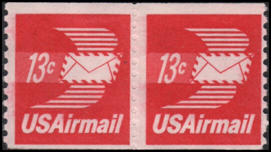 US #C83 MNH pair, EFO: blind perfs