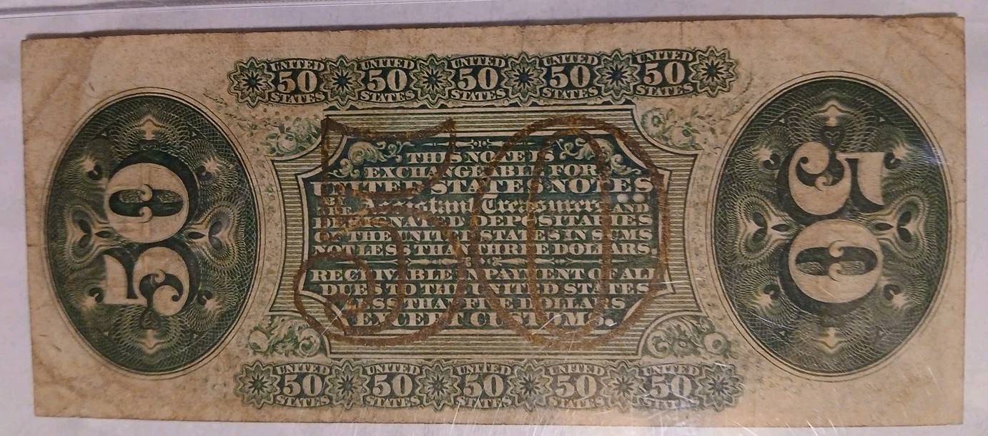 Colby/Spinner Fractional 1864 Union Currency 50c Civil War Third Issue PMG 25