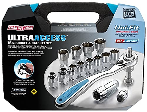 39100 Ultra Access Socket Set, 16 Piece, Chrome/Nickel