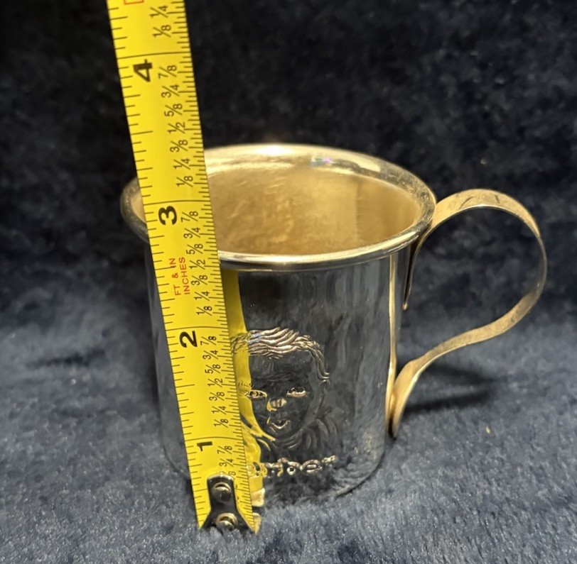 Gerber Baby Cup And Spoons Raised Design SILVER-PLATED Set Of 2 *READ*