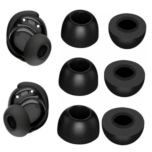 Replacement Memory Foam Ear Tips Compatible with Bose New S/M/L Black