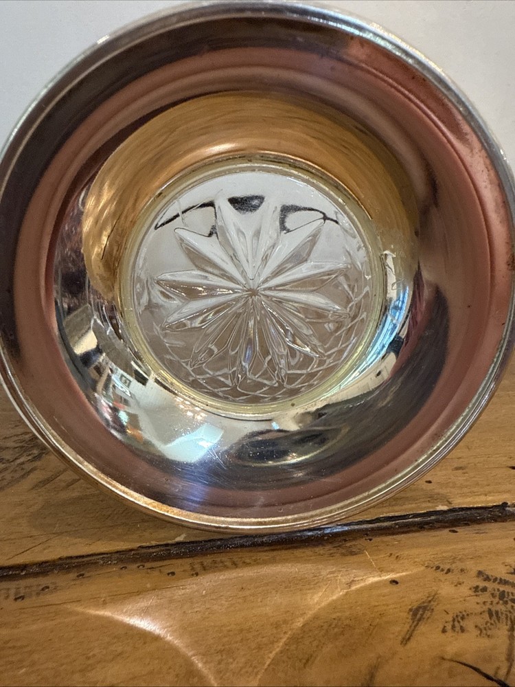 Vintage Diamond Cut Pattern Crystal Pitcher with Silverplate Base