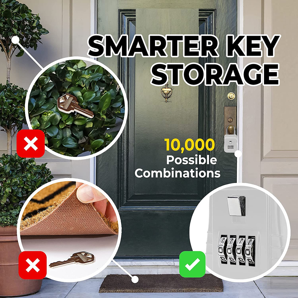 Lion Locks 1500 Key Storage Lockbox, Set-Your-Own Code Lock Portable Key Holder