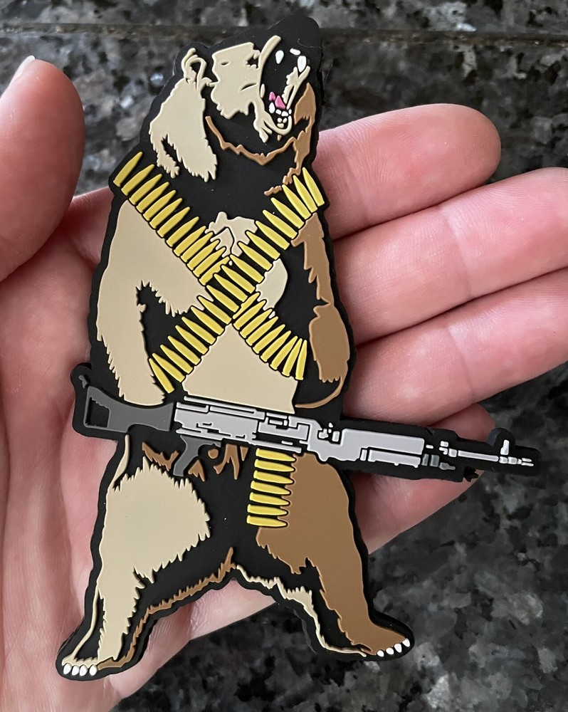 M240bear Machine Gun Grizzly PVC Patch by Diamondback Designs