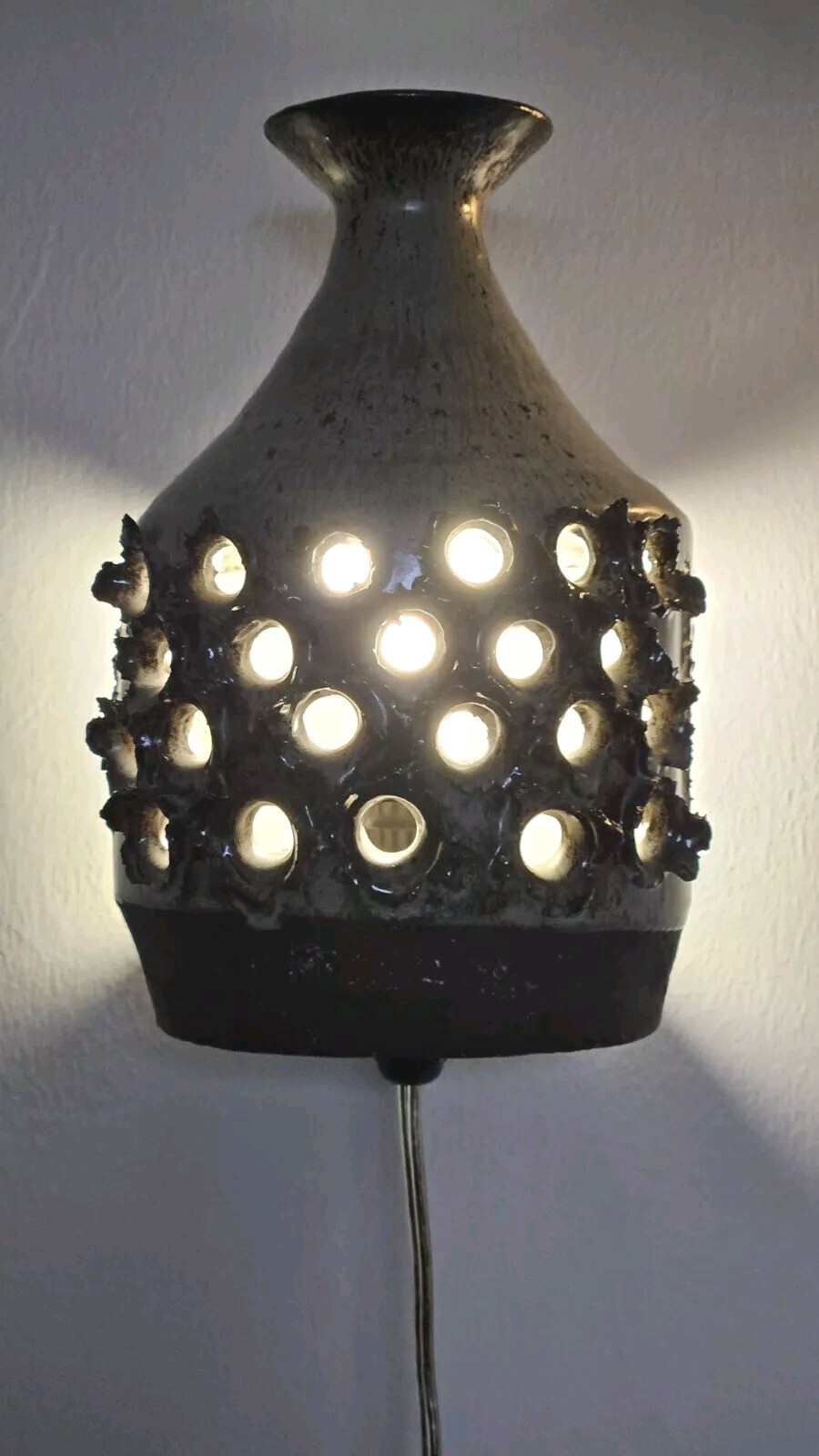 A Pair of Lovemose Danish brutalist Stoneware Vintage Wall Lights