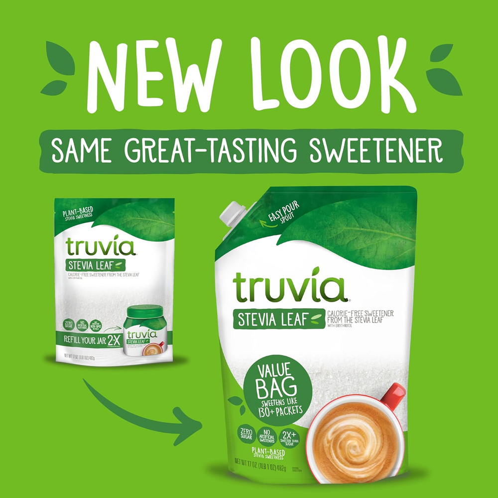 Stevia Leaf Sweetener Zero Calorie Refill Bag 17 oz