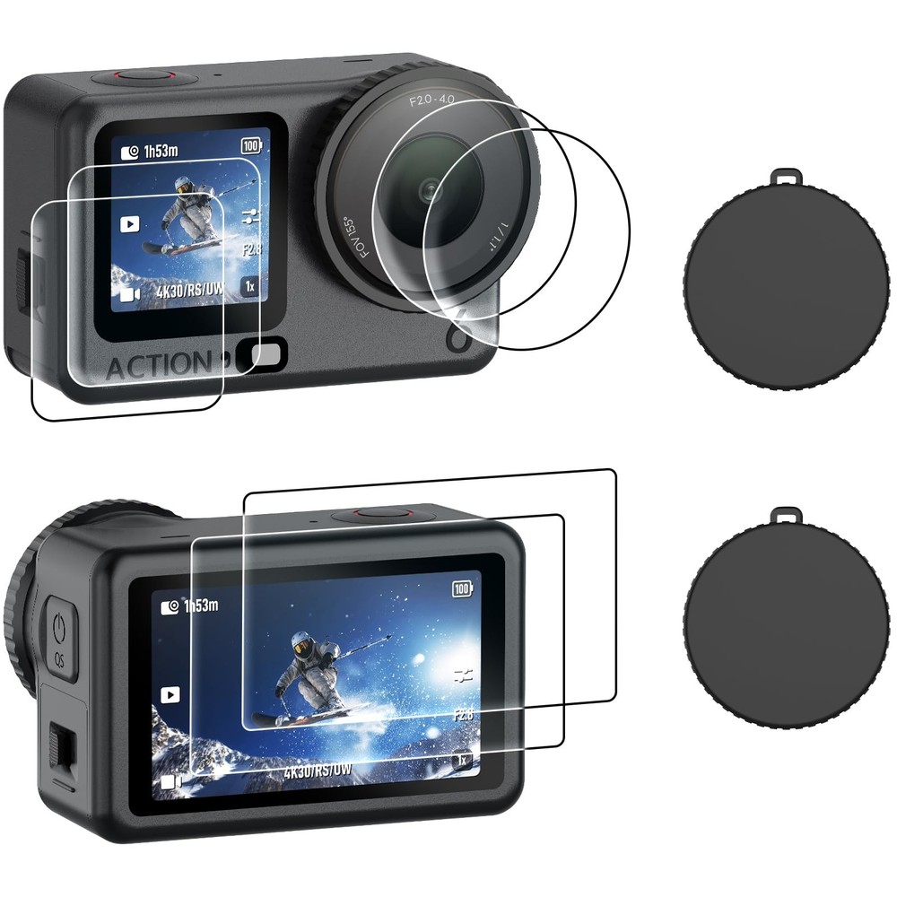 AMAZEAR Lens Screen Protector for DJI Osmo Action 6 Accessories, 2 Sets Clear