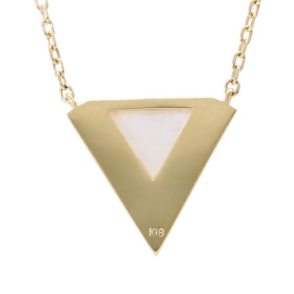 18K Gold Shell Triangle Necklace Pendant