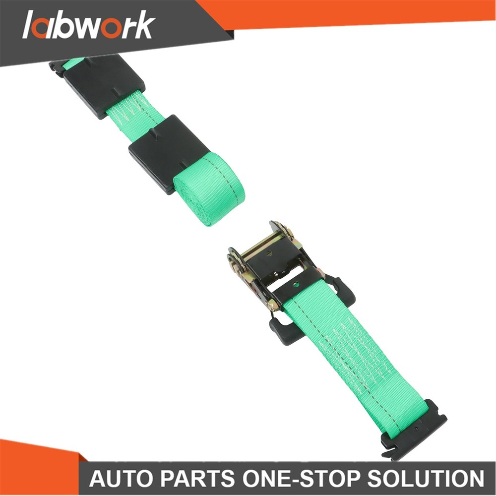 Labwork 4pcs E Track Wheel Chock +2 Pack 2" X 8' E Track Ratchet Straps
