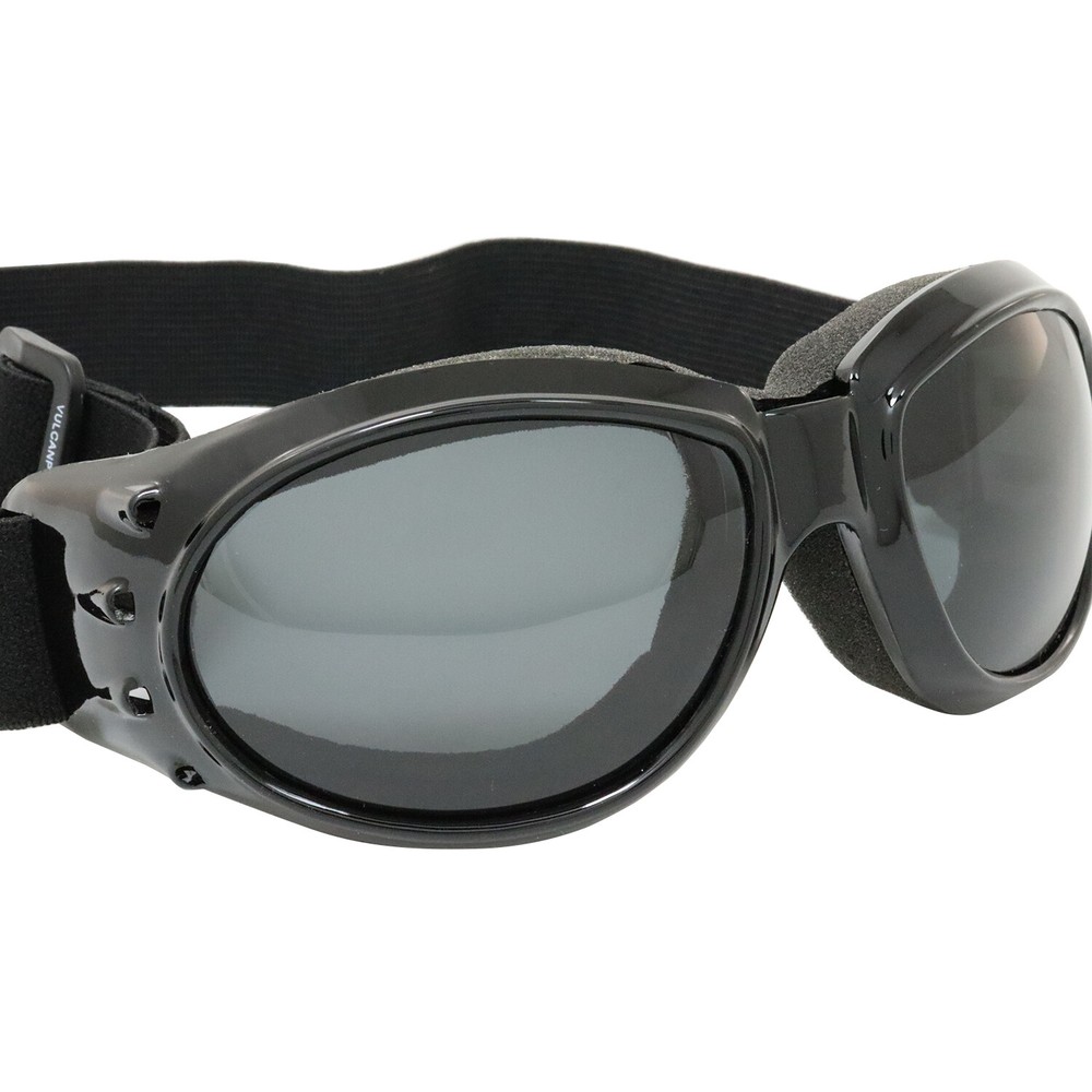 MF Eyewear Vulcan Kit Padded Motorcycle Goggles Black Frame w/Interchangeable