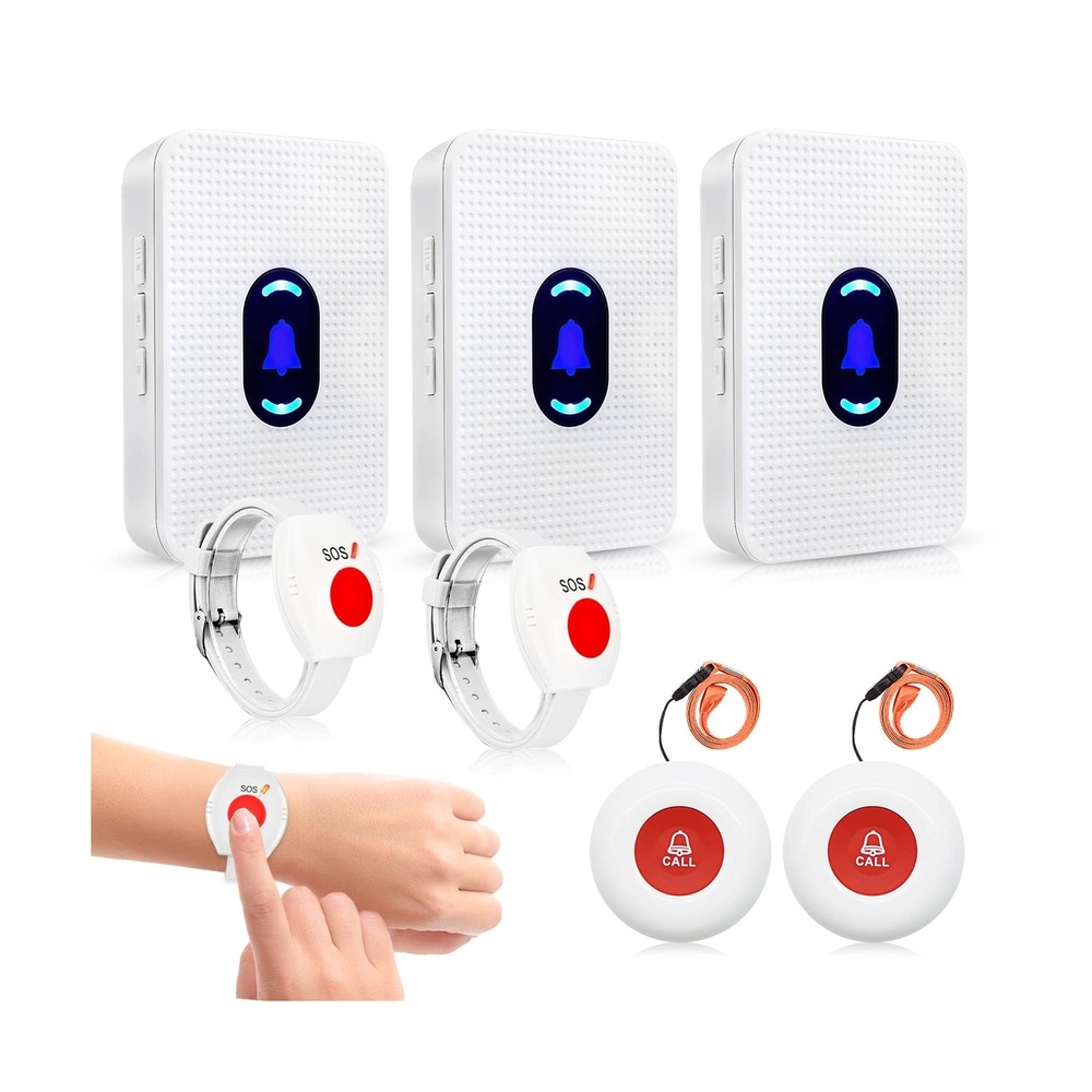 Daytech Wireless Caregiver Pager Call Button Elderly Nurse Alert System for E...