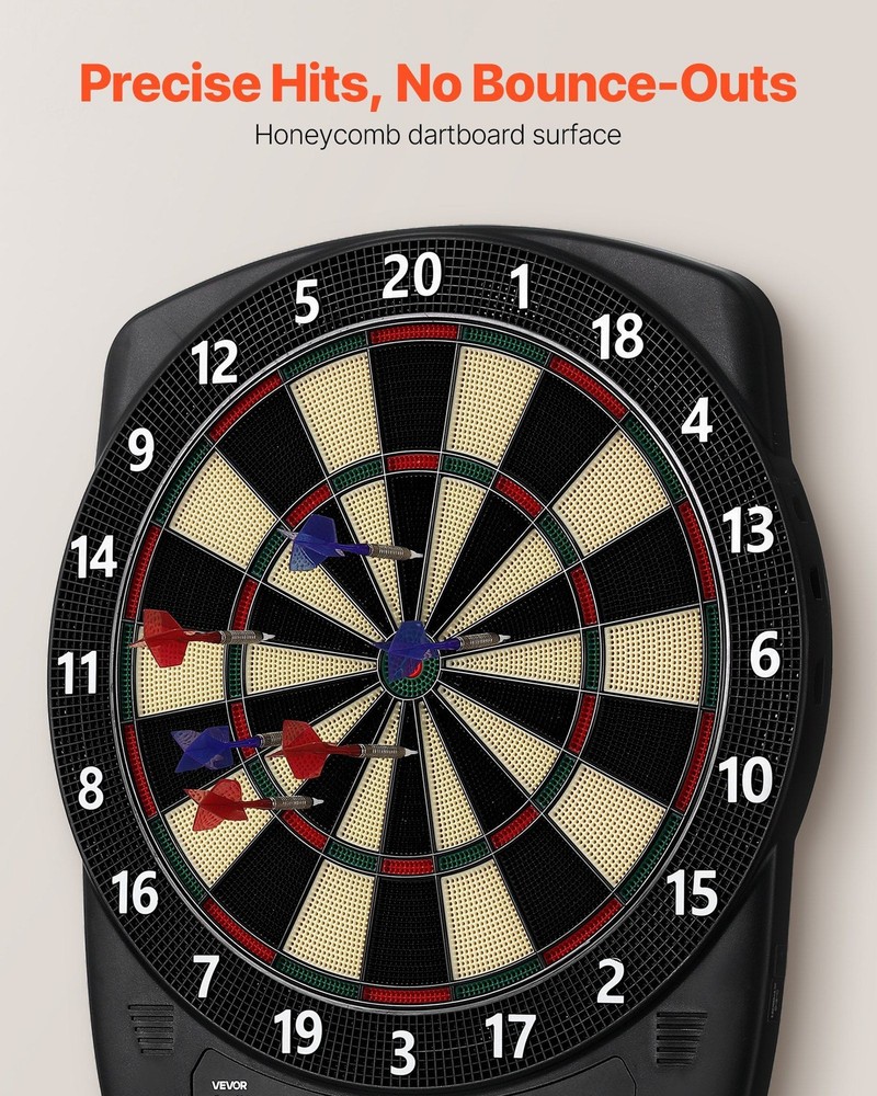 13.5in Beginner-Friendly Electronic Dartboard 43 Modes LCD Display
