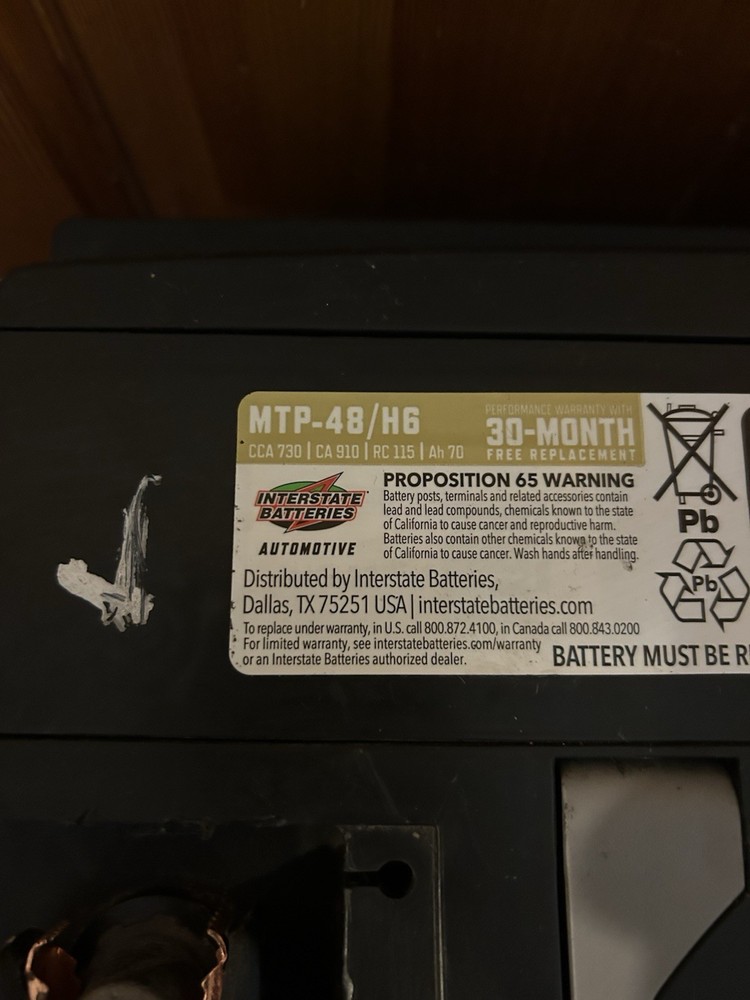 Interstate MTP-48 H6 Automotive Battery *read description*