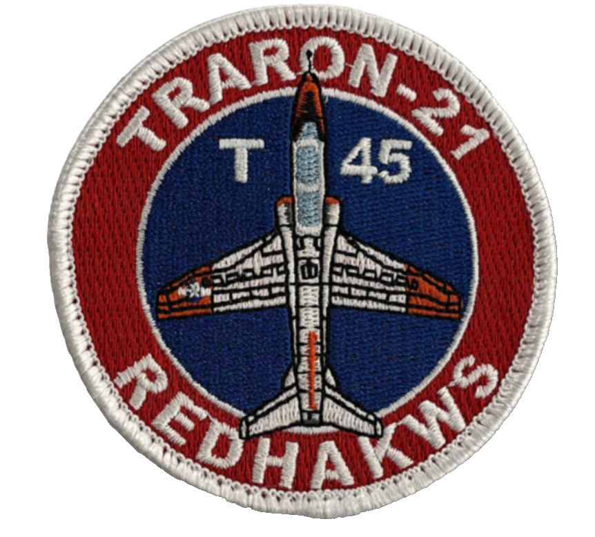 3" NAVY VT-21 REDHAWKS T-45 GOSHAWK EMBROIDERED PATCH WITH HOOK & LOOP