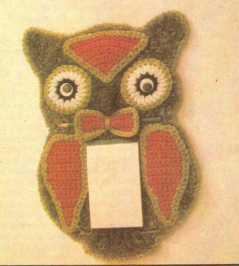 CUTE Wise Old Owl/Note Holder/CROCHET PATTERN INSTRUCTIONS ONLY