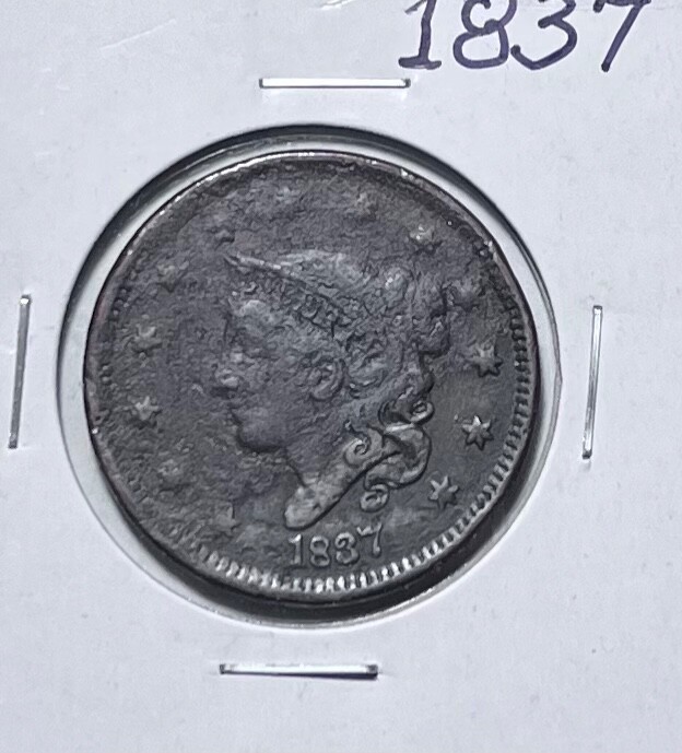 1837 coronet large cent
