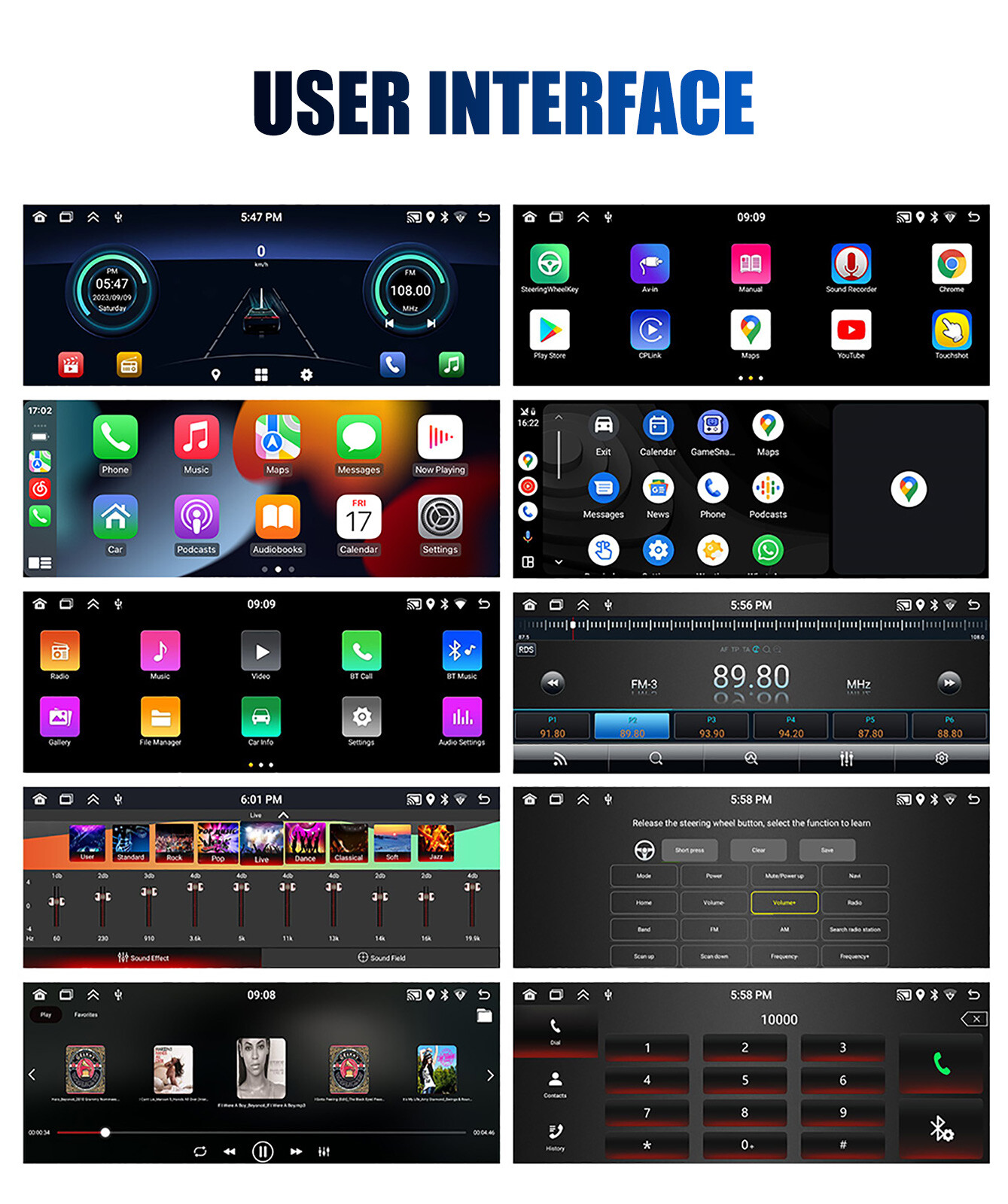 7" Single 1Din Touch Screen Car Stereo Radio For Apple/Android CarPlay Bluetooth