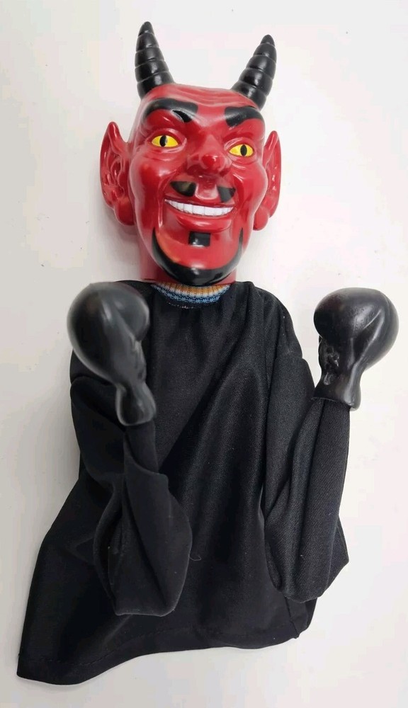 Rojus Boxing Red Devil Hand Puppet Toy WORKS Vintage