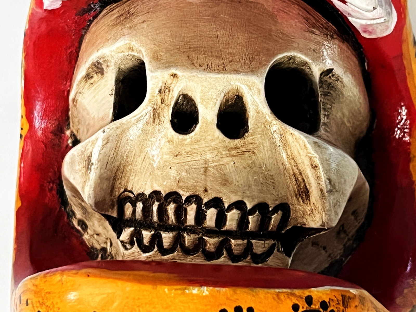 JUAN & FELIPE HORTA TOCUARO MICHOACAN WOOD MASK MEXICAN FOLK ART TIGRE SKULL