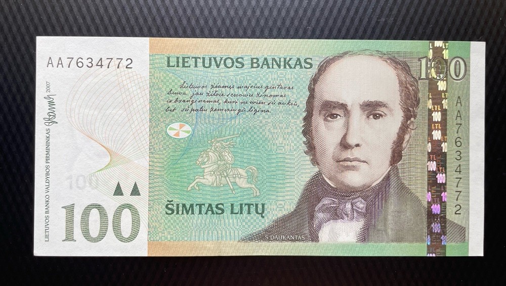 LITHUANIA 100 LITU 2007 P-70a.CU Prefix AA