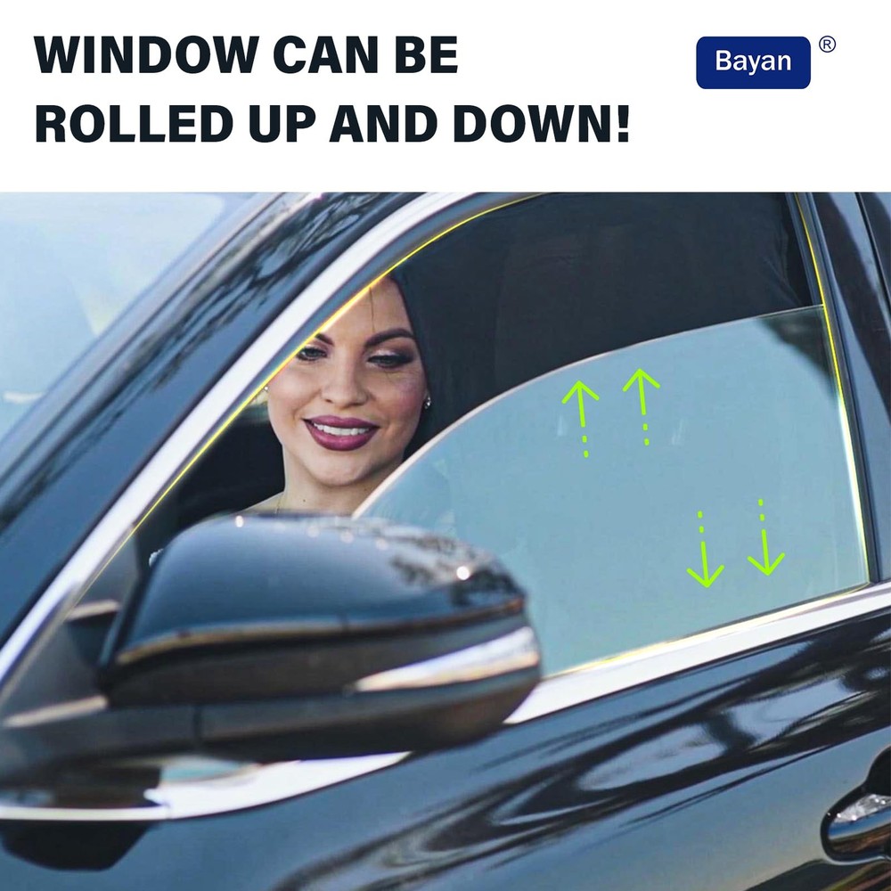 Bayan Car Front Side Window Sun Shade for Driving 2 Pack DRIVER SIDE, Black