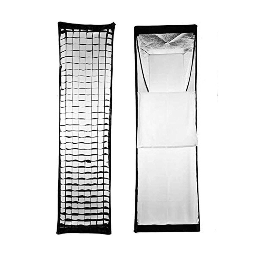 Godox 35x160cm Rectangle Bowens Mount Grid Softbox +2M Light Stand Kit For Flash