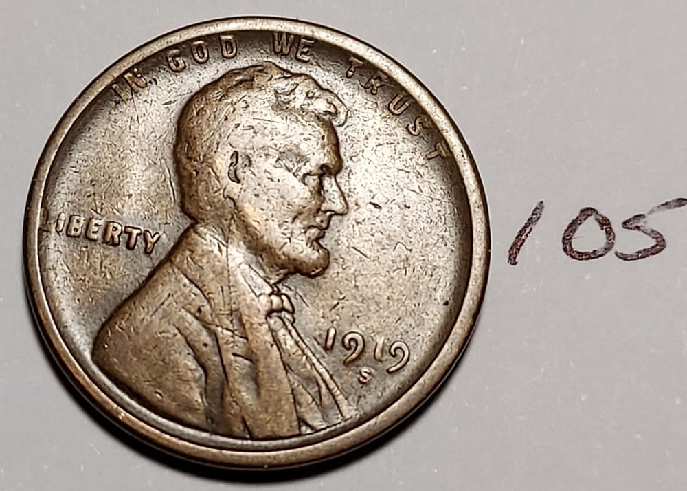 1919-S Lincoln Wheat Cent #105