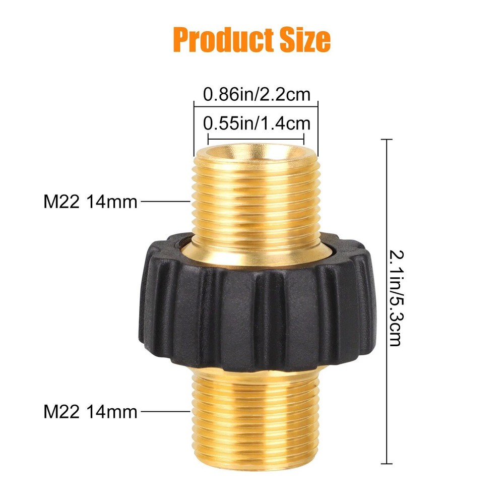 2pcs Pipe Hose Adapter Pressure Washer Connector With 14mm Inner Thread