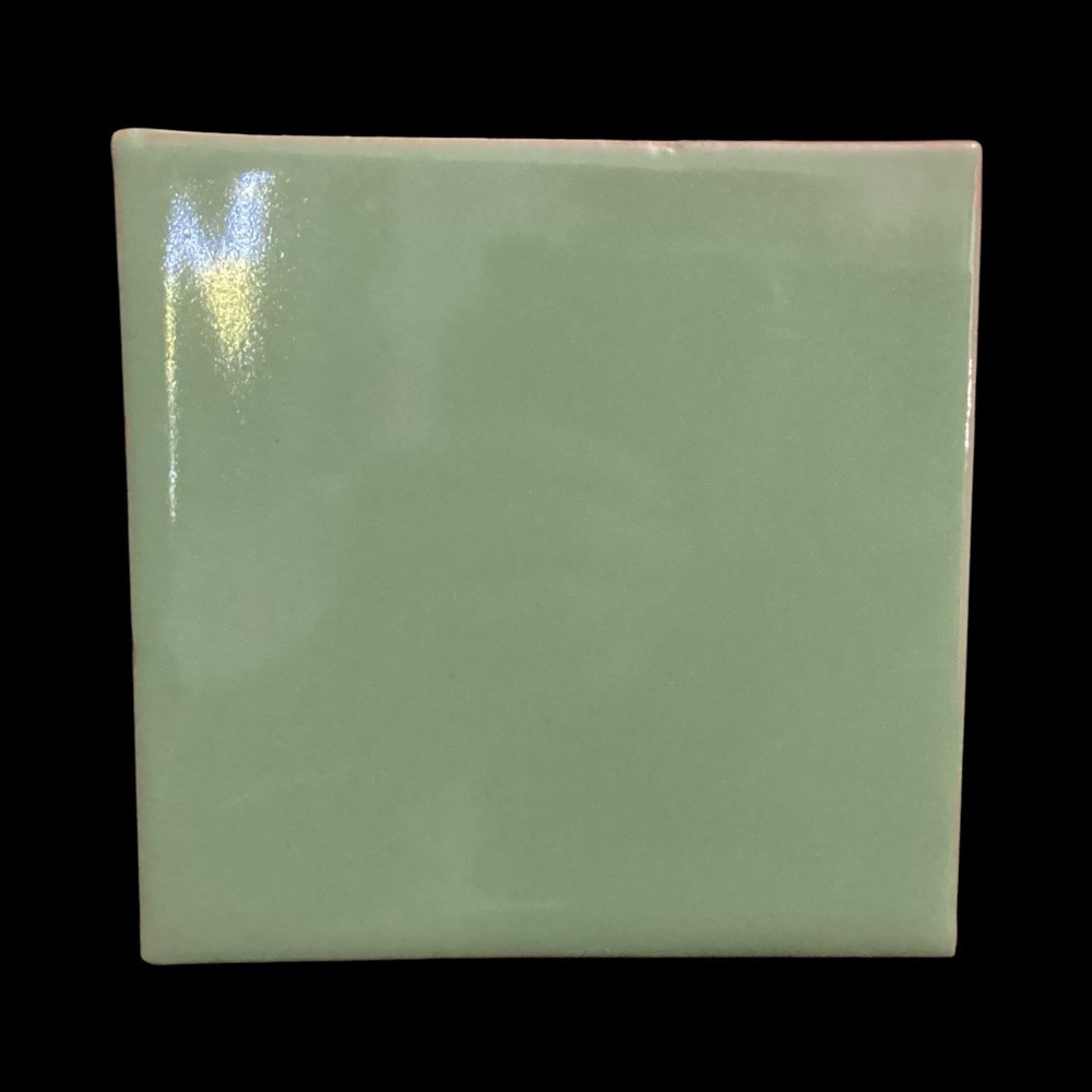Glossy Solid Olive Green Mexican Clay Tiles 4”x4”x1/4”