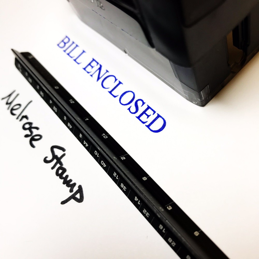 Bill Enclosed Rubber Stamp Blue Ink Self Inking Ideal 4913