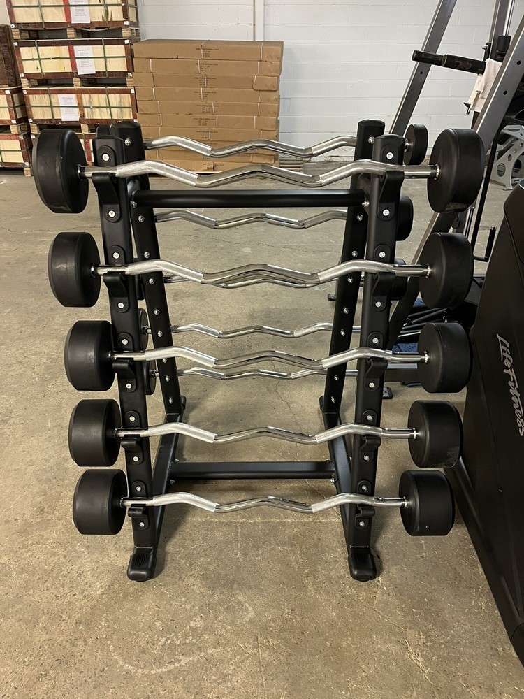 True Iron Ez Curl Fixed Barbell Sets With Rack!