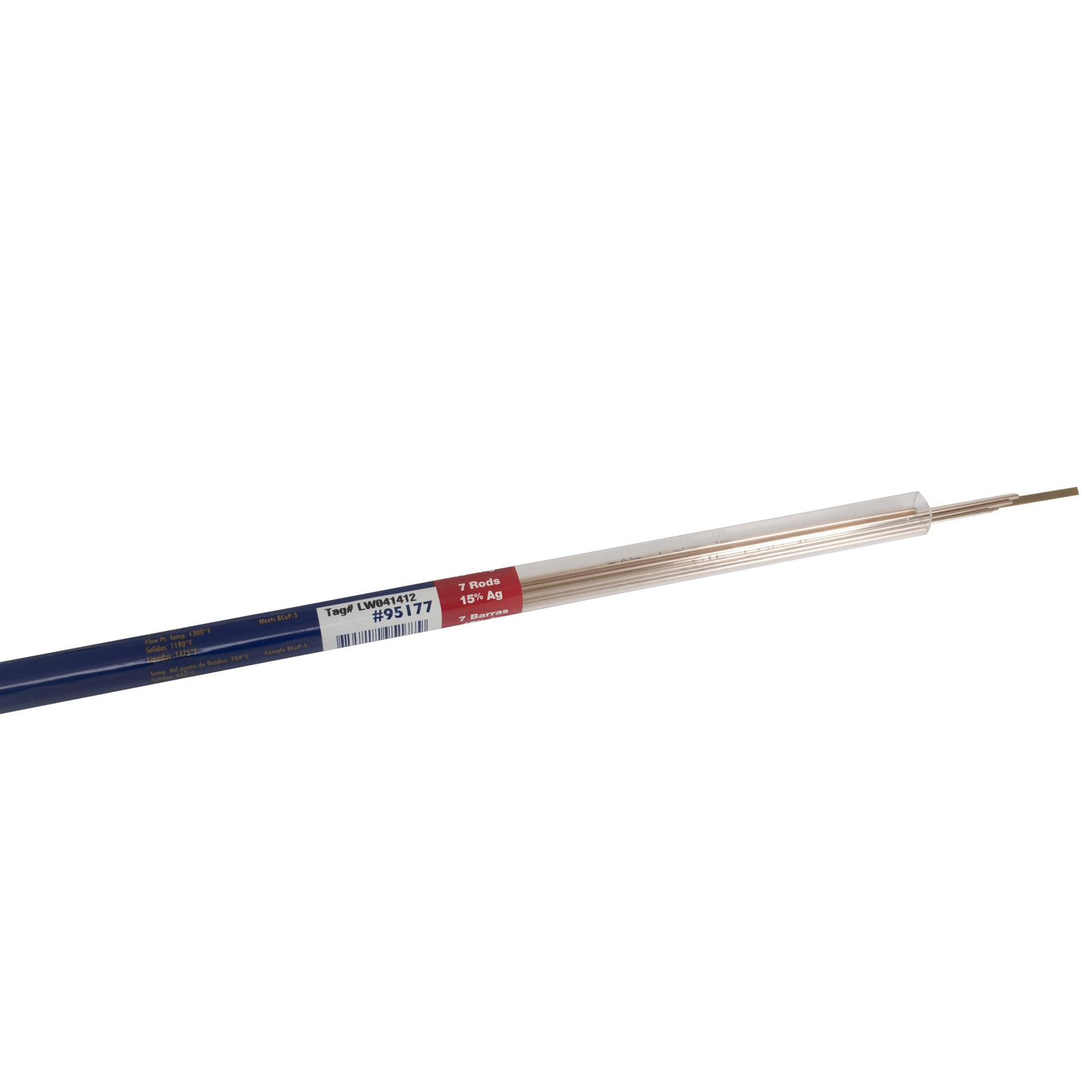 Lucas Barzing Alloys 15% Sil-Fos 15, Silvaloy, .125in x .050in x 20in x 7 Rods