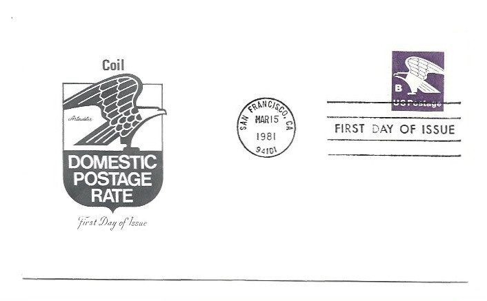 1820 'B' (18c) Non Denominated coil Artmaster FDC