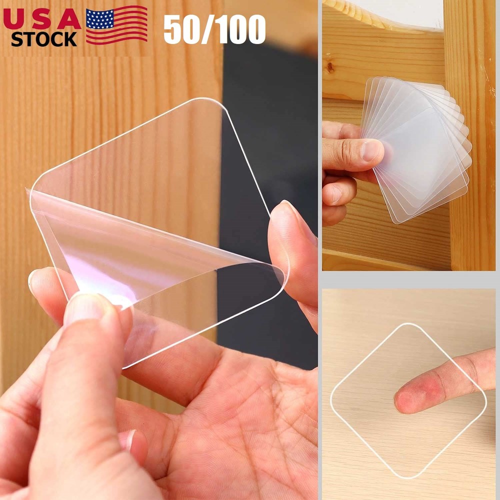 100× Clear Double Sided Adhesive Pads for Mounting Waterproof Double Sided Stick