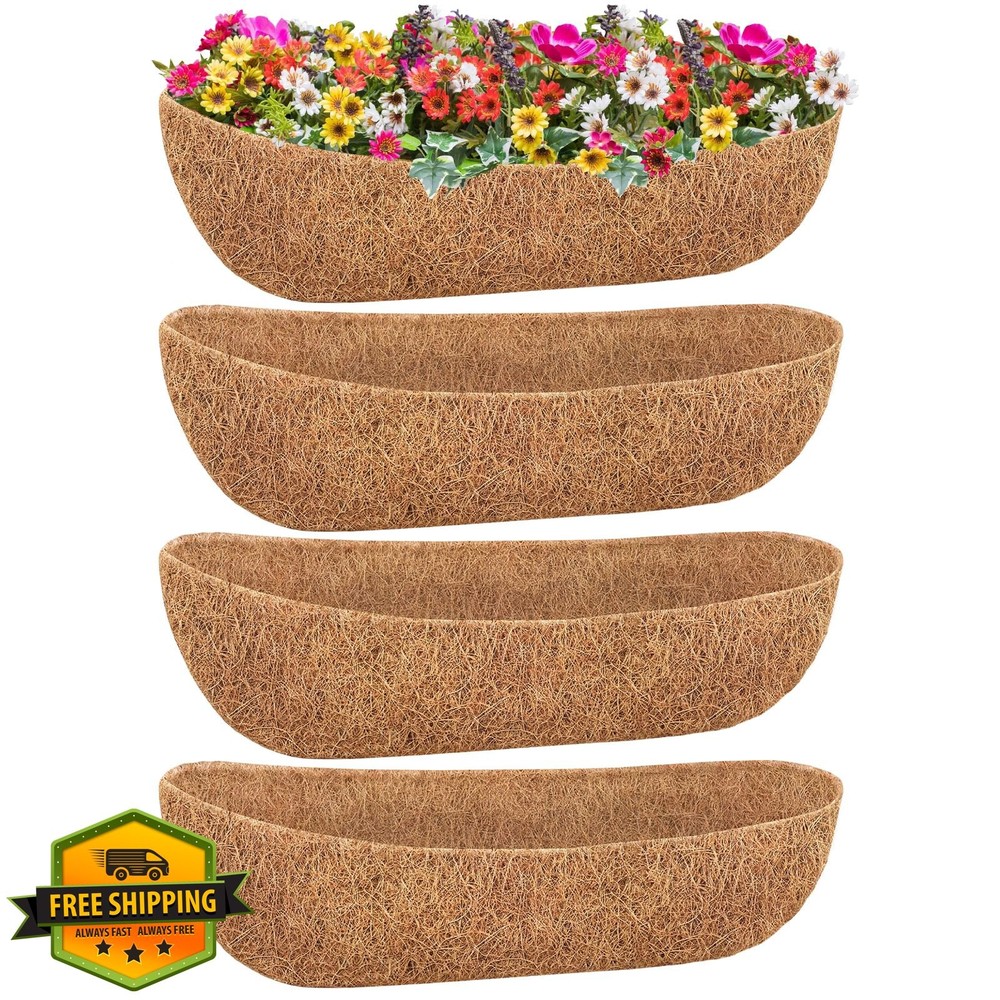 Sunwinx 4pk 36" Trough Coconut Liner Planter Replacement