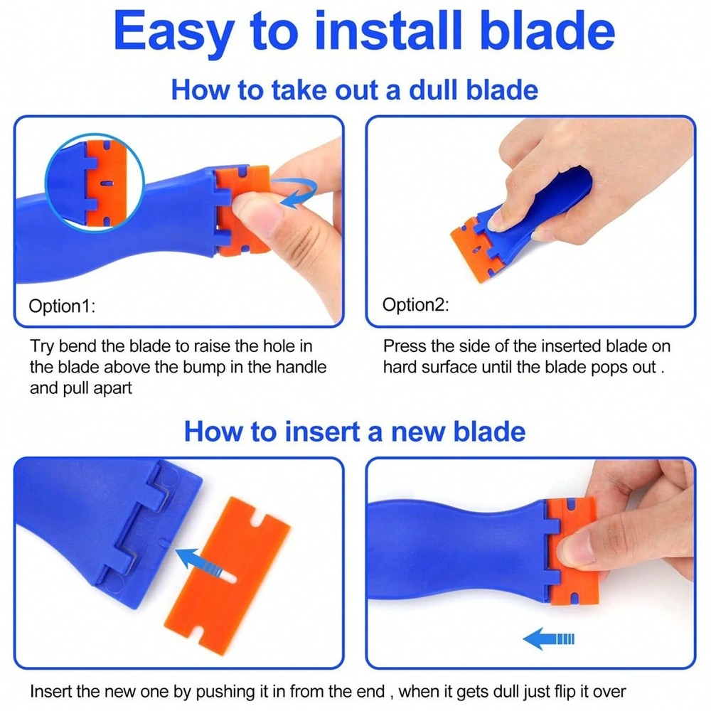Safety Scraper Plastic Razor Blades Ceramic Removing Squeegee Double Edged Glue2