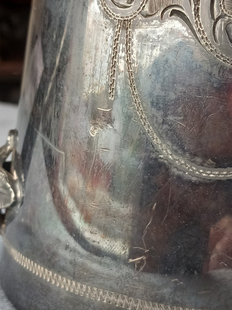 AW & JH Silver Plated Teapot, Ebony Handle, Model 2250.