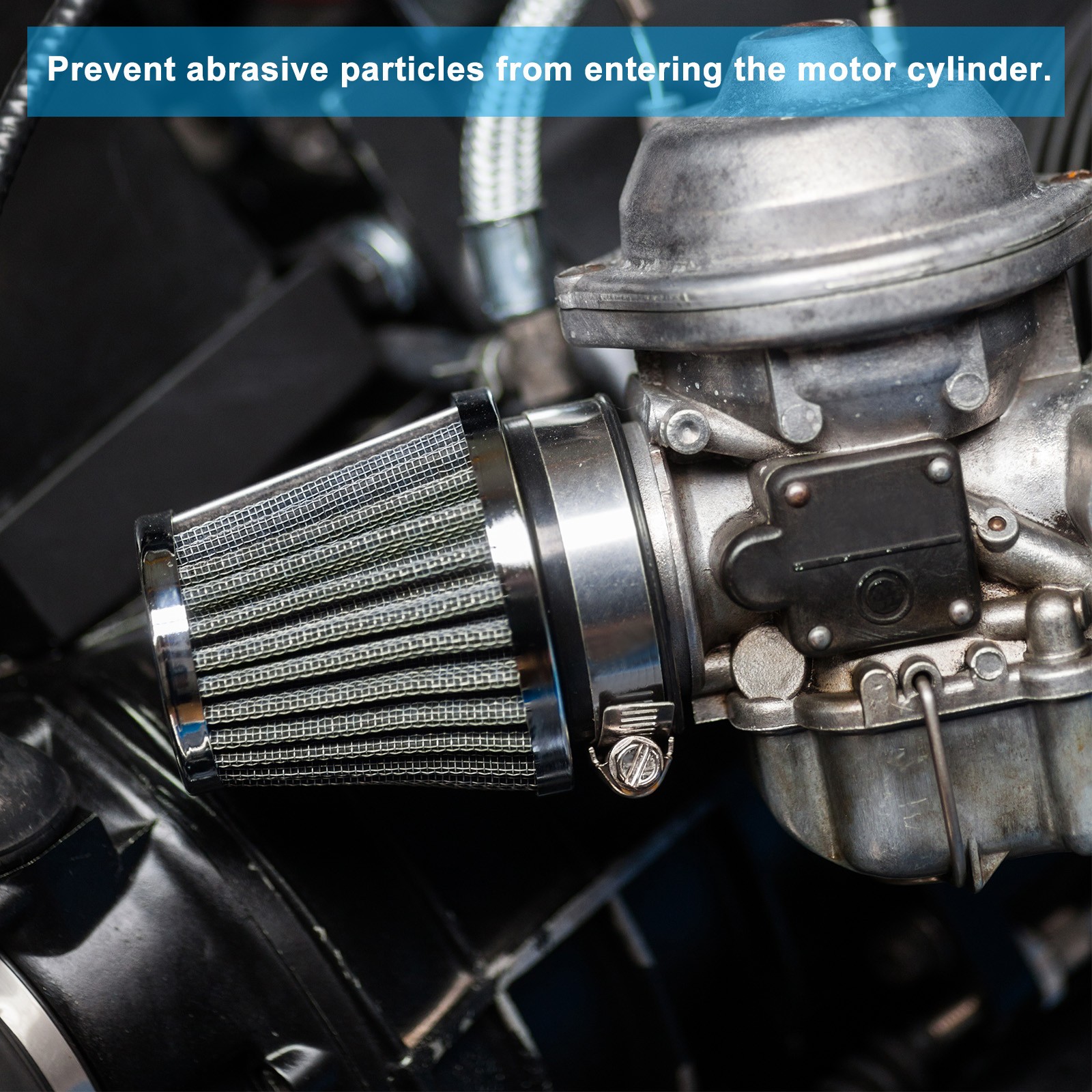 Clamp-On Dry Air Filter 3" (76mm) Cold Air Intake Cleaner Cone Replacement Blue