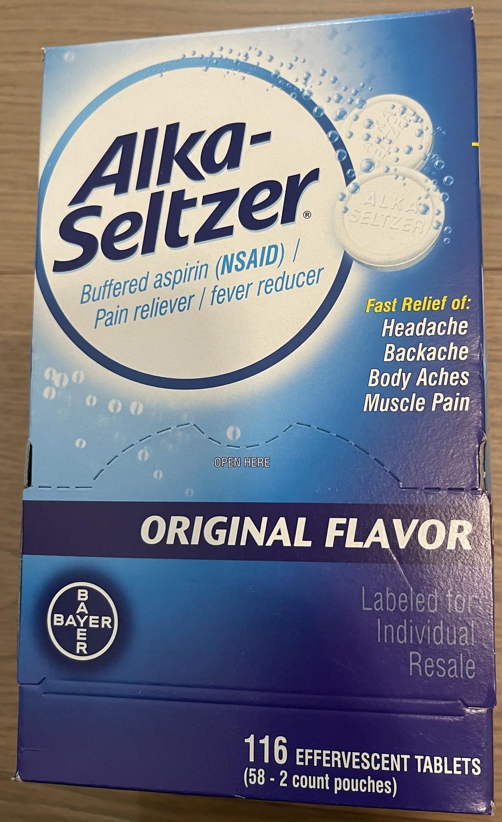 AlkaSeltzer Original Effervescent Antacid Tablets 116ct (6 Pack)