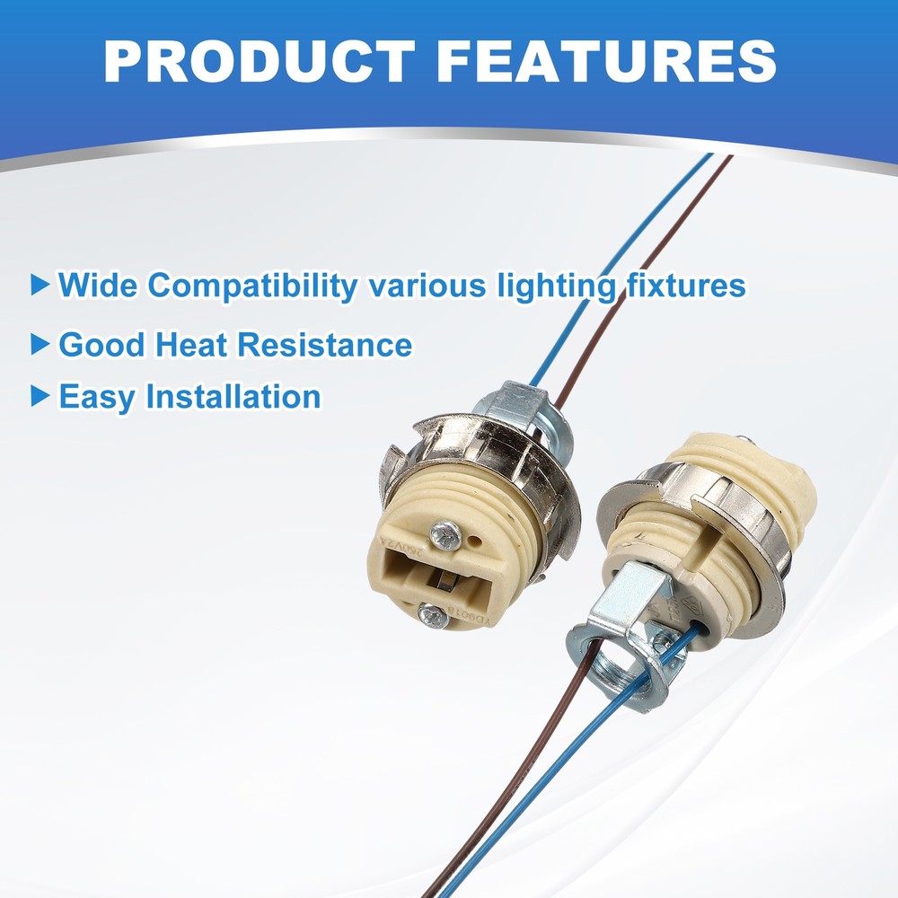 G9 Ceramic Base Socket, 10Inch 3Pcs - Halogen Bulb Base Ceramic Lamp Holder