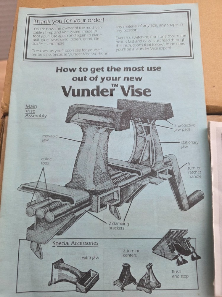Vunder Vise Universal Clamping System DRI Open Box Complete w/ Accessories