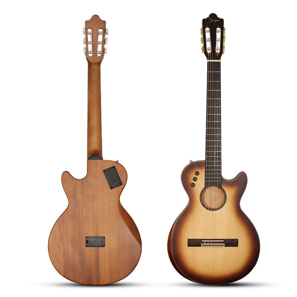 Crossover Hollow Classical Guitar Solid Wood,Nylon Strings,Thin body.