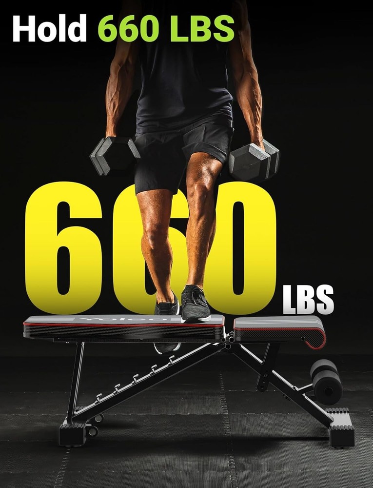 Versatile Adjustable Weight Bench for Full Body Workouts - 660lb Capacity