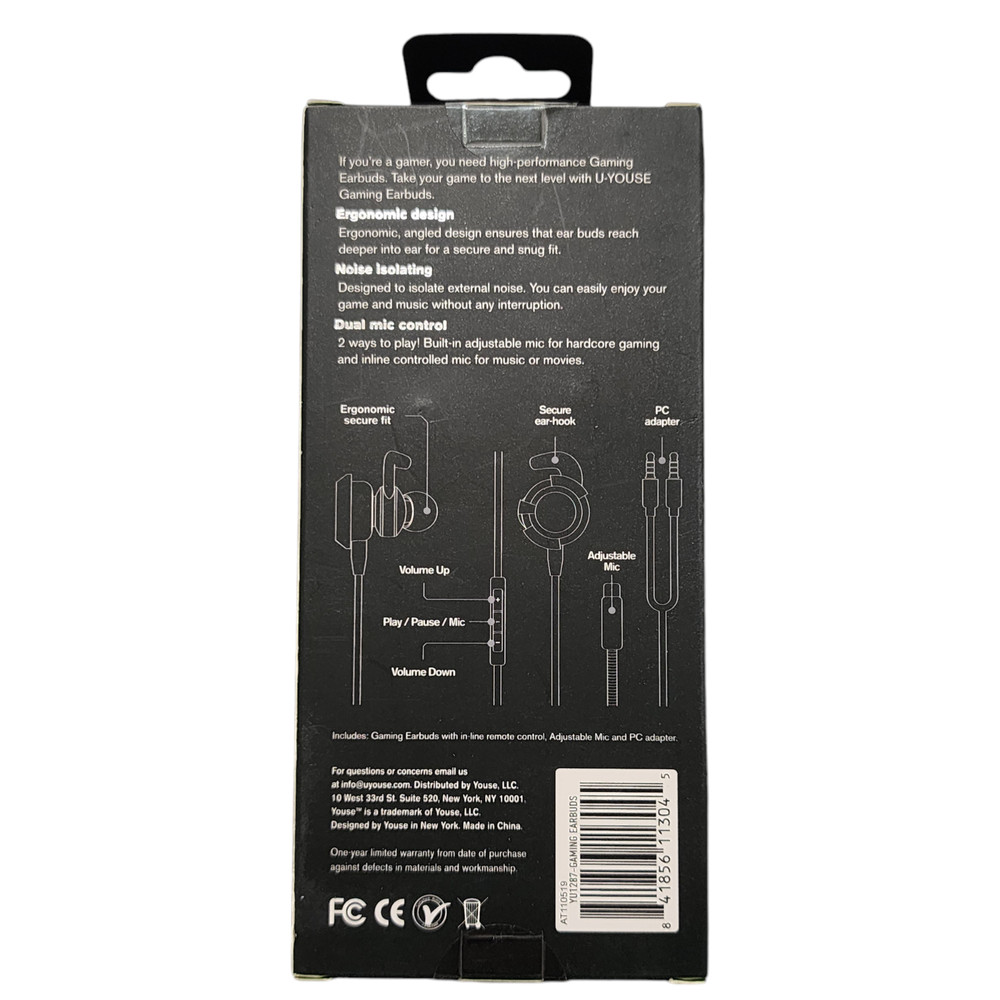 Gaming Earbuds Game Headset with Mic 3.5mm Jack Built-in
