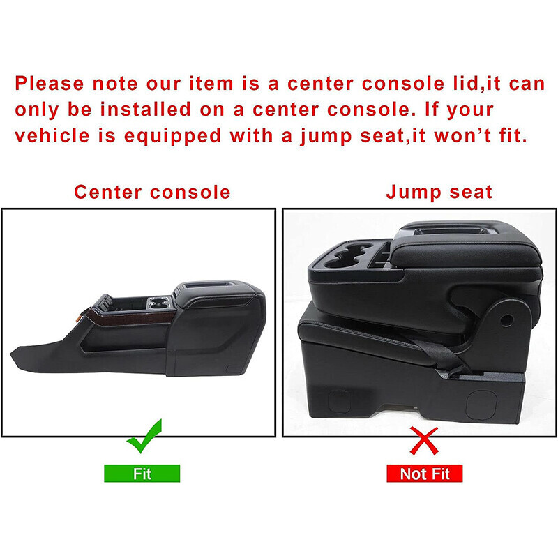 Leather Center Console Armrest Lid Black Fit For 2015-2019 Tahoe Yukon Suburban