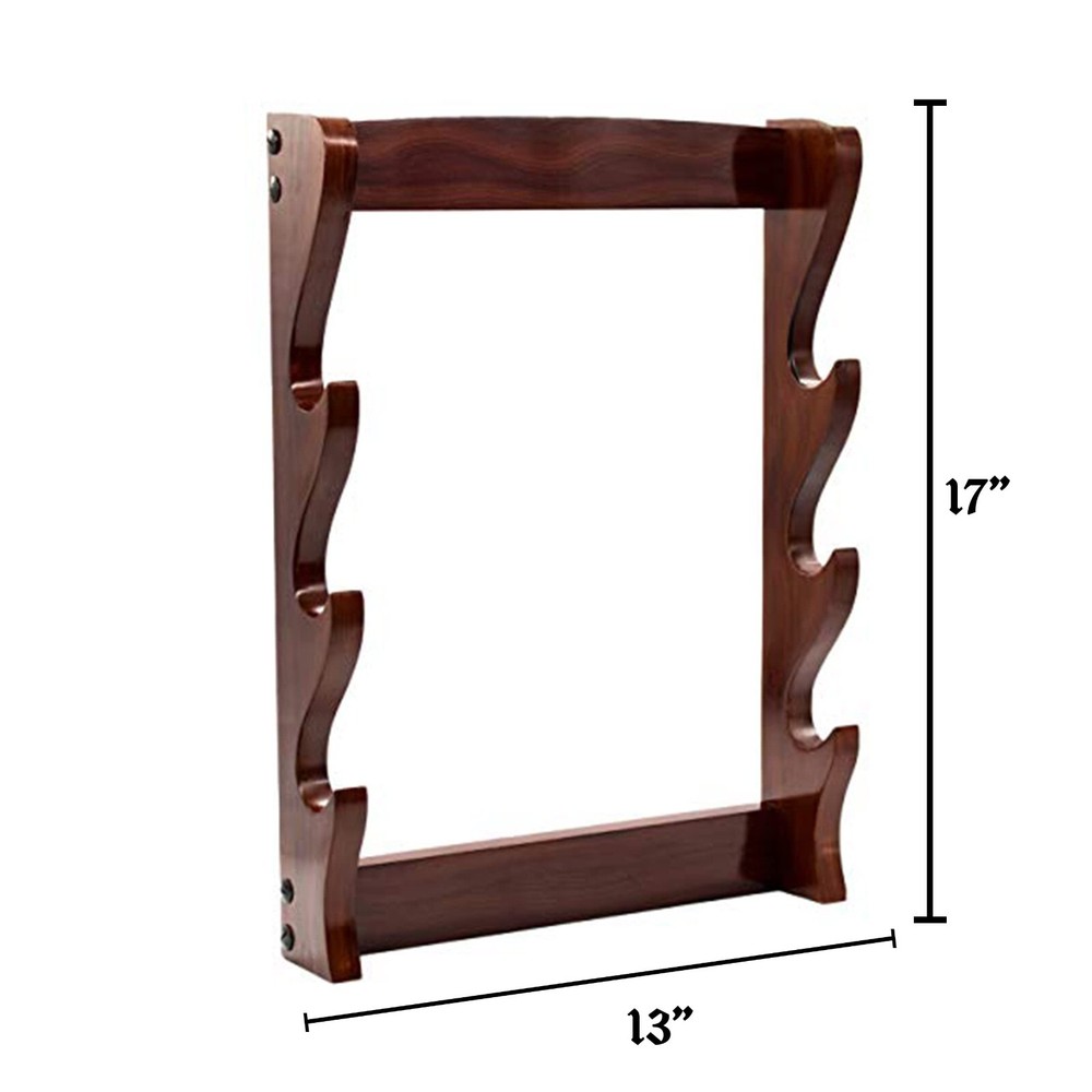 Wooden Sword Stand Axe Display Rack Brackets Solid Hardwood Dagger Holder 3 Tier