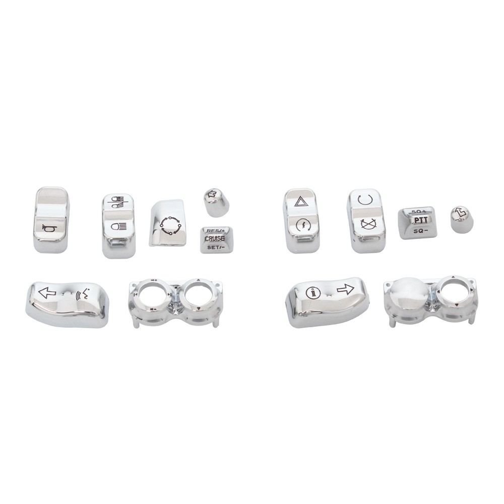 13pcs Hand Control Housing Button Cover Switch Cap Kit For Harley Electra Glide