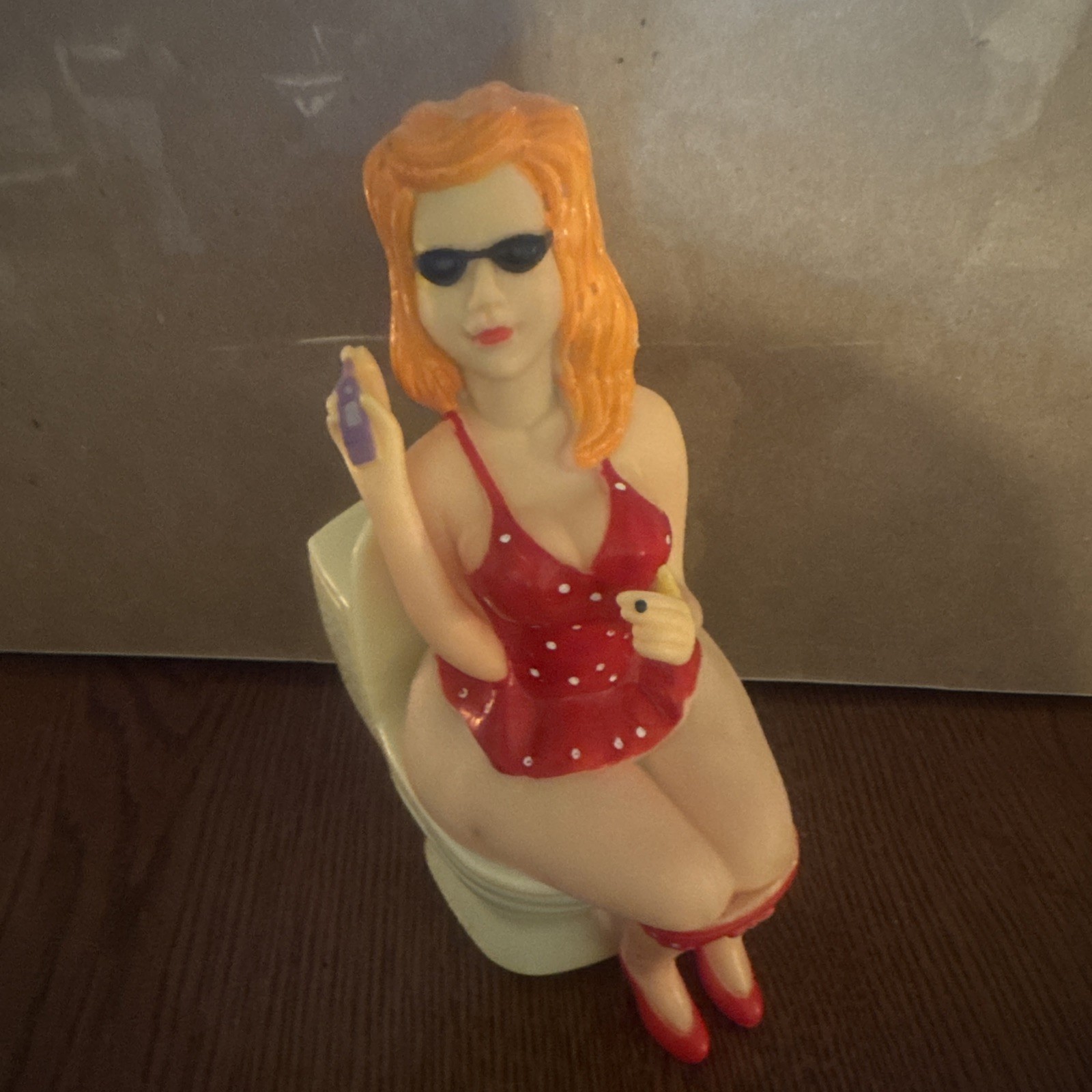 Vintage Plastic Funny Action Toy Busy Lady